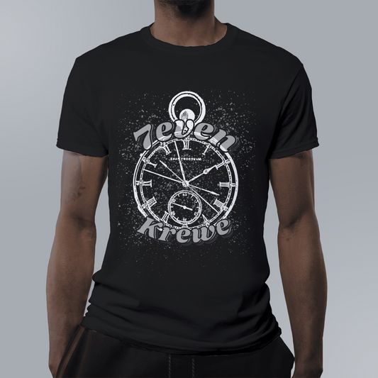 "The time is 7even" Krewe Tee w/speckle effects